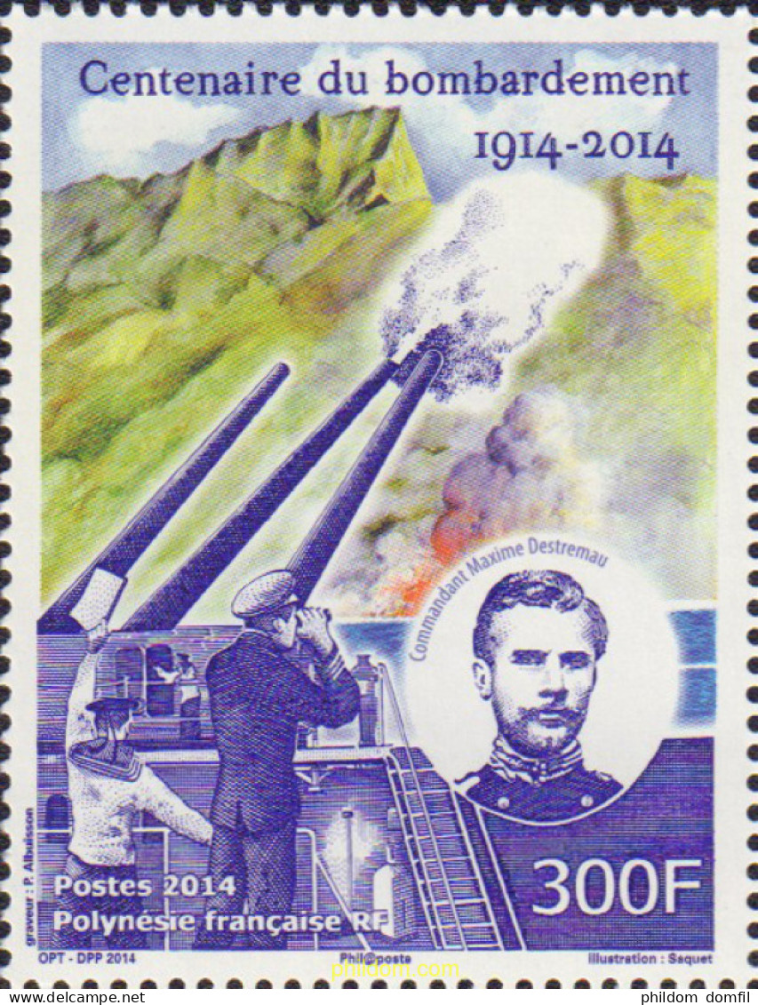 580228 MNH POLINESIA FRANCESA 2014 CENTENARIO DEL BOMBARDEO DE PAPETE - Neufs