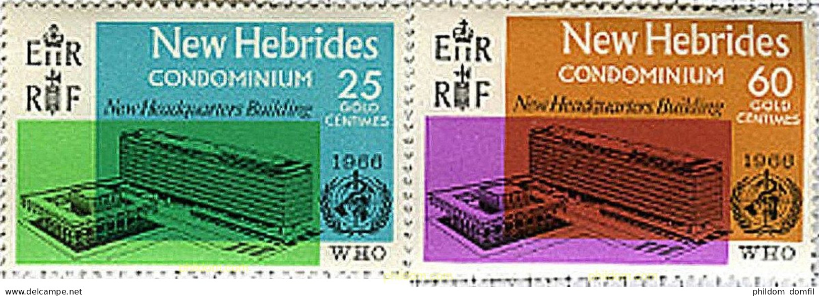 623637 MNH NUEVAS HEBRIDAS 1966 ORGANIZACIO MUNDIAL DE LA SALUD - NUEVO EDIFICIO - OMS