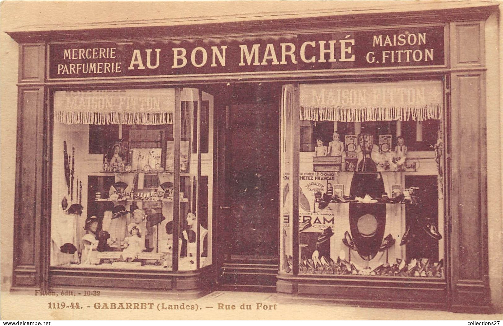 40-GABARRET- RUE DU FORT- MERCERIE PARFUMERIE AU BON MARCHE - MAISON G. FITTON - Gabarret