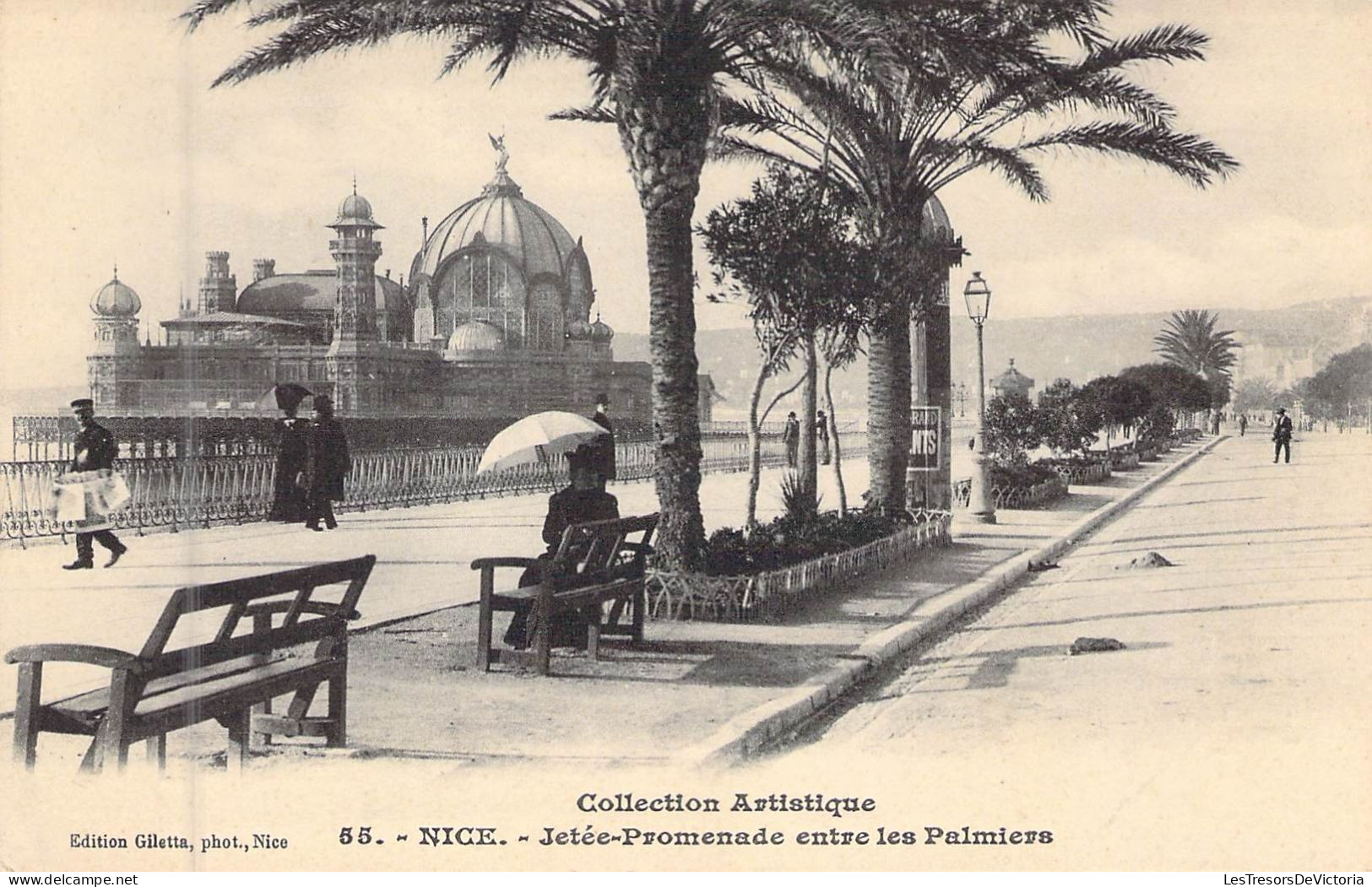 FRANCE - 06 - NICE - La Jetée Promenade Entre Les Palmiers - Edition Giletta - Carte Postale Ancienne - Autres & Non Classés