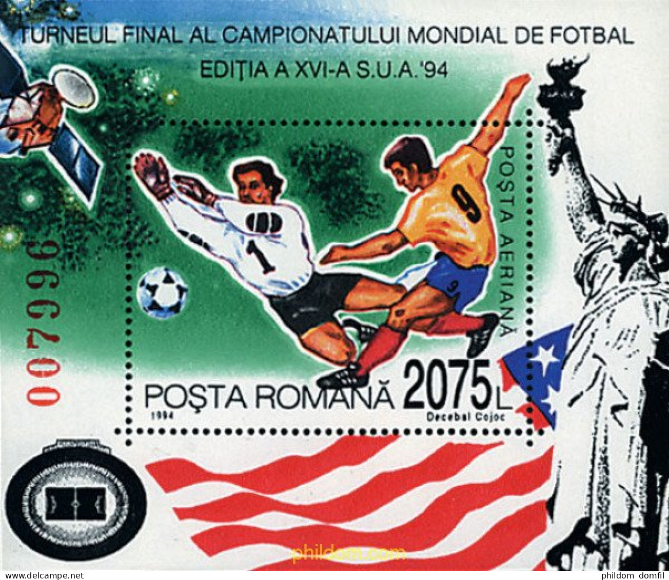 62447 MNH RUMANIA 1994 COPA DEL MUNDO DE FUTBOL. USA-94 - Sonstige & Ohne Zuordnung