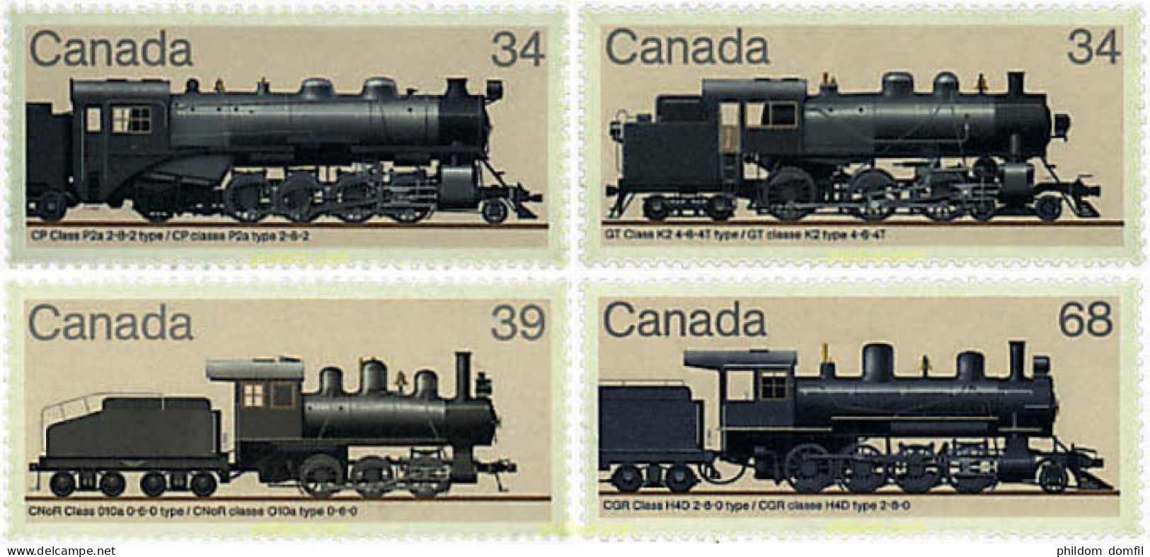 58021 MNH CANADA 1985 LOCOMOTORAS ANTIGUAS DEL CANADA - Andere & Zonder Classificatie