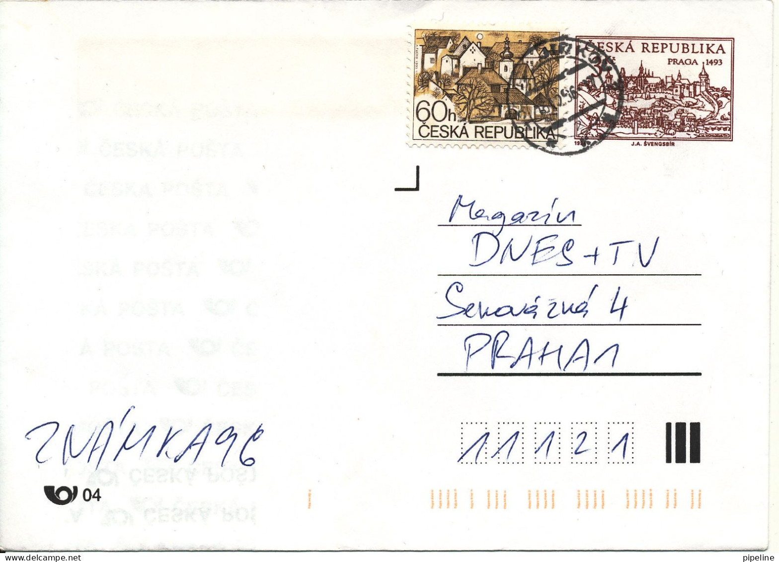 Czech Republic Uprated Postal Stationery Cover 1996 - Buste