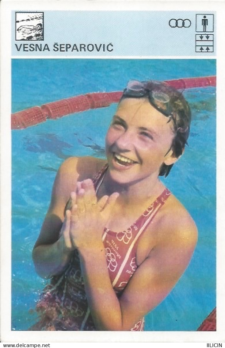 Trading Card KK000324 - Svijet Sporta Swimming Yugoslavia Croatia Vesna Separovic 10x15cm - Nuoto