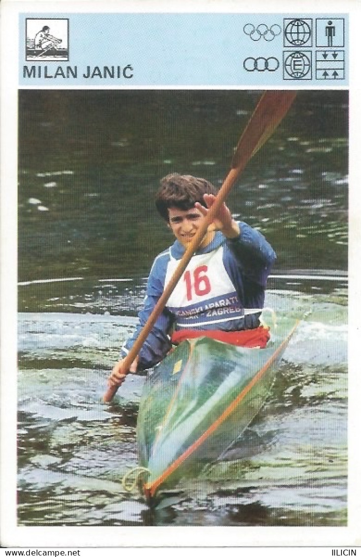 Trading Card KK000330 - Svijet Sporta Rowing Kayak Canoe Yugoslavia Serbia Milan Janic 10x15cm - Remo