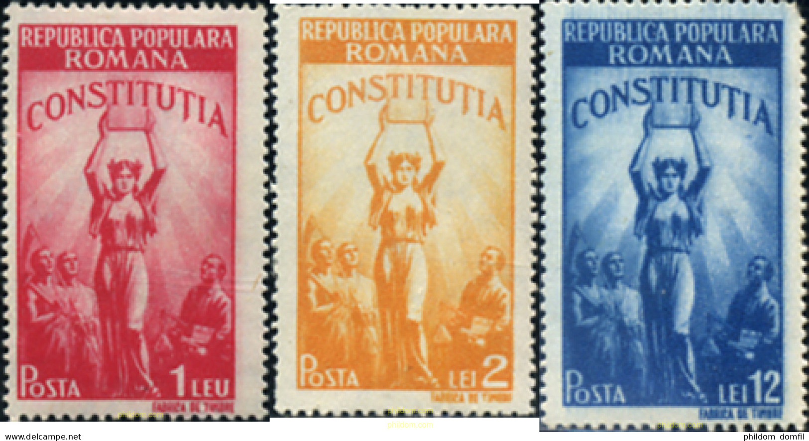 167078 MNH RUMANIA 1948 CONSTITUCION DE LA REPUBLICA POPULAR - Andere & Zonder Classificatie