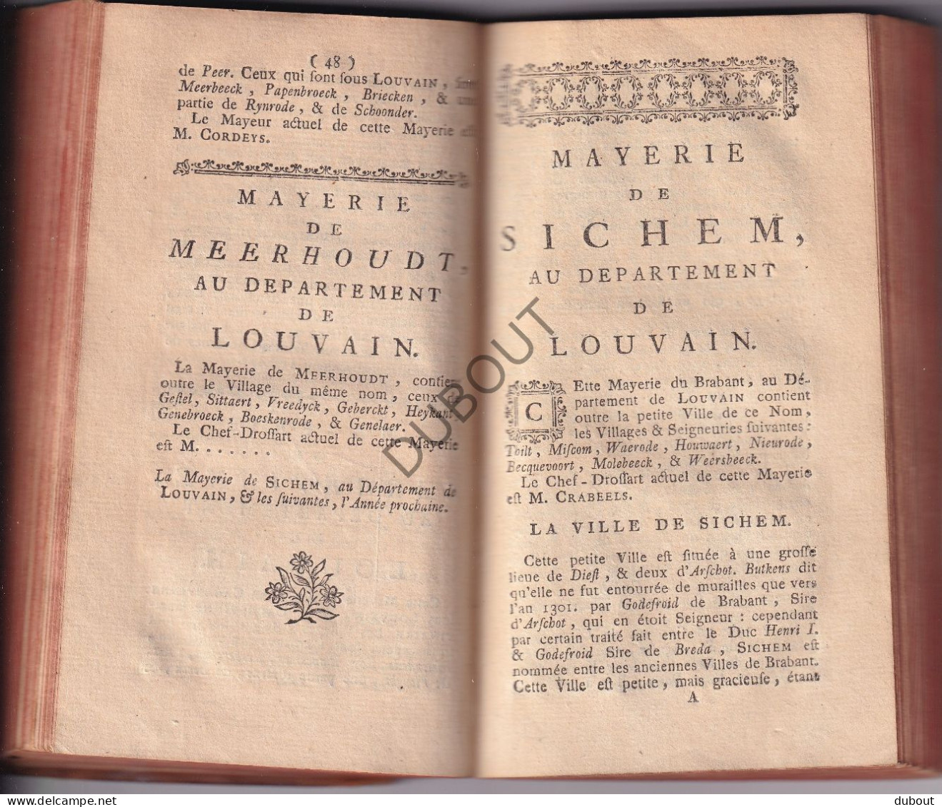 Leuven/Aarschot/Kaggevinne/Meerhout/Zichem/Tienen - Le Guide Fidèle ±1780  (W208)