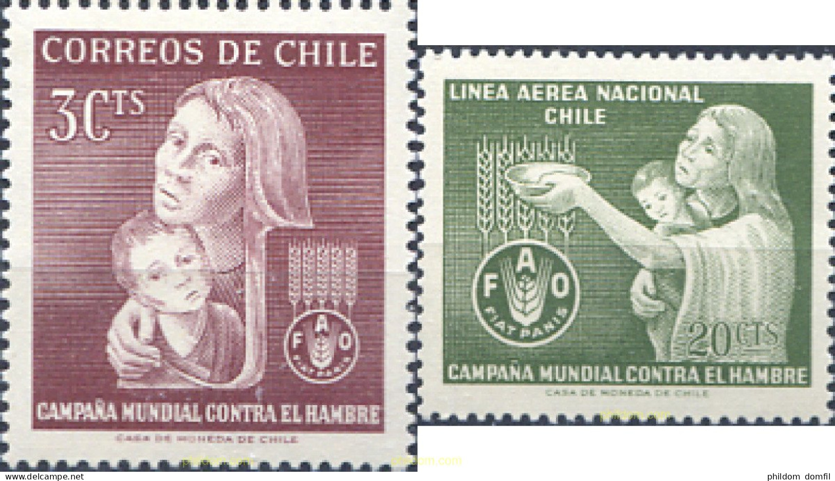 303258 MNH CHILE 1963 CAMPAÑA MUNDIAL CONTRA EL HAMBRE - Contre La Faim