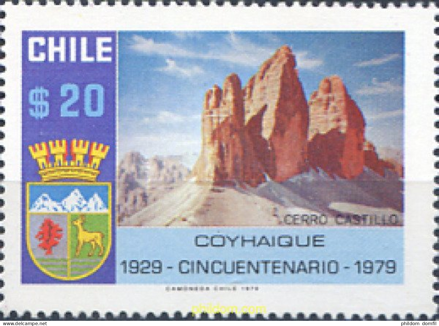 303324 MNH CHILE 1979 CINCUENTENARIO DE COYHAIQUE - Autres & Non Classés