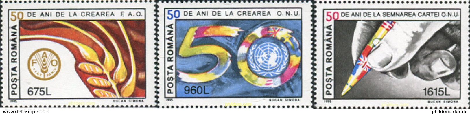 355928 MNH RUMANIA 1995 50 ANIVERSARIO DE LA FAO - Contra El Hambre