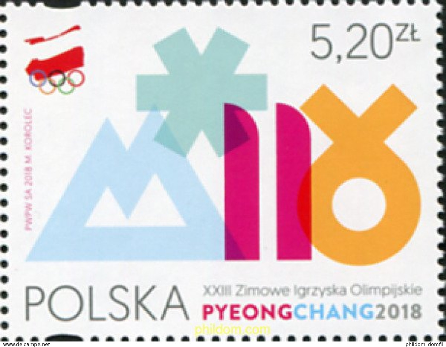 592606 MNH POLONIA 2018 23 JUEGOS OLIMPICOS DE INVIERNO - PYEONGCHANG-2018 - Hiver 2018 : Pyeongchang