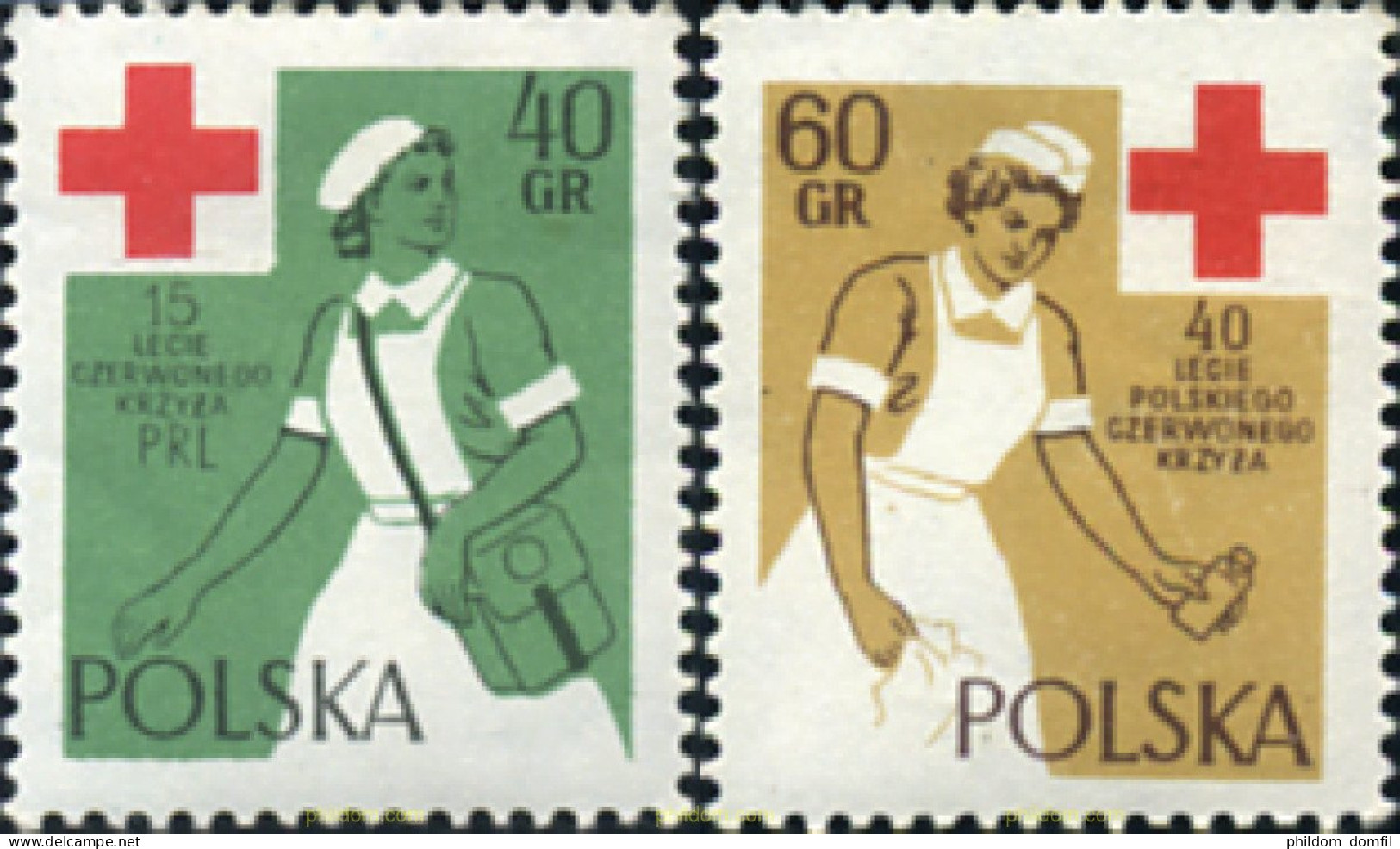 689636 MNH POLONIA 1959 15 Y 40 ANIVERSARIO DE LA CRUZ ROJA - Andere & Zonder Classificatie