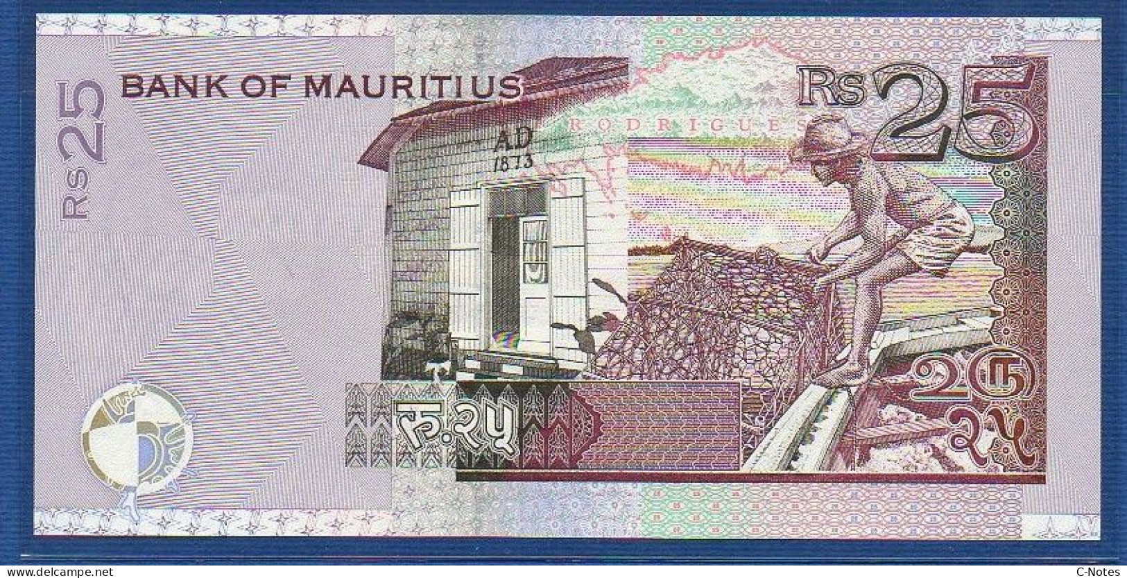 MAURITIUS - P.49a – 25 Rupees 1999 UNC, Serie AB636221 - Mauricio