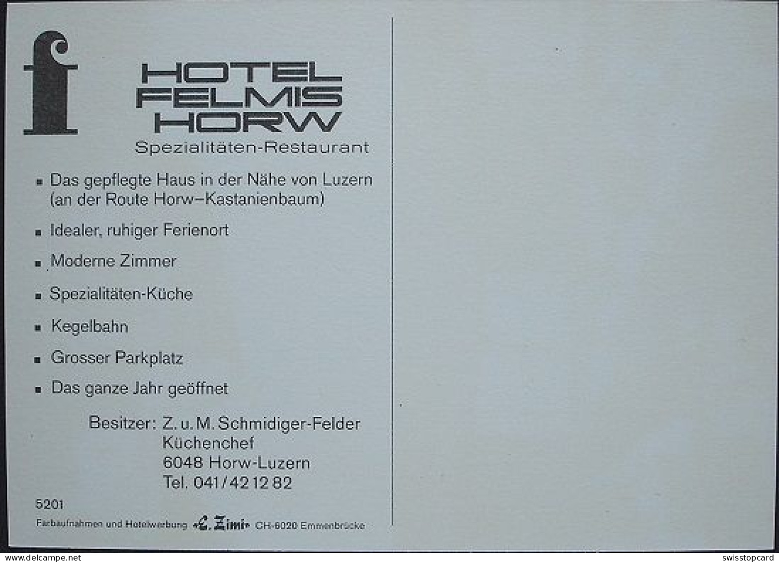 HORW Werbung Hotel Felmis - Horw
