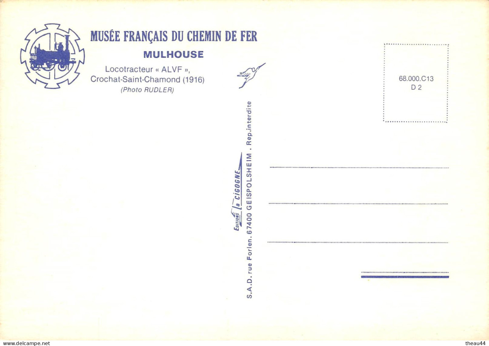 ¤¤  -  Lot de 10 Cartes du Musée Français du Chemin de Fer de MULHOUSE  -  Locomotives, Wagons, Trains, Autorail   -  ¤¤