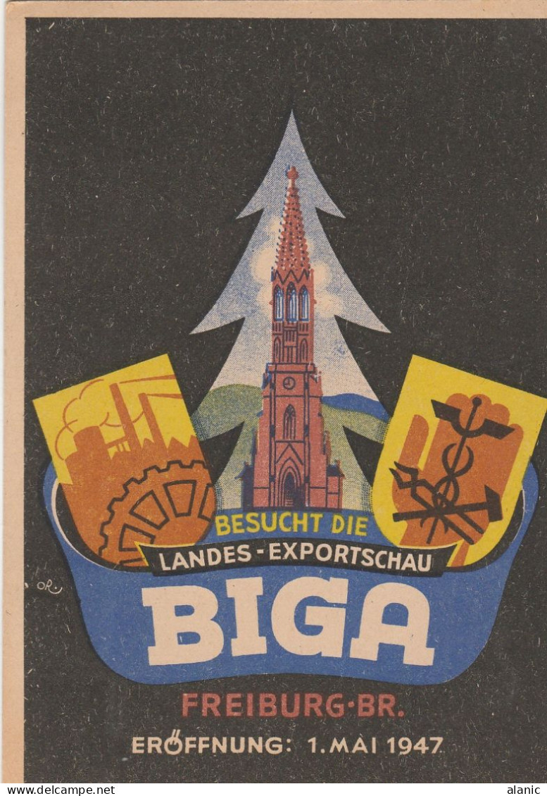 Occupation Zone Française Baden Exposition De Cartes Postales Artistes BIGA Freiburg - Baden