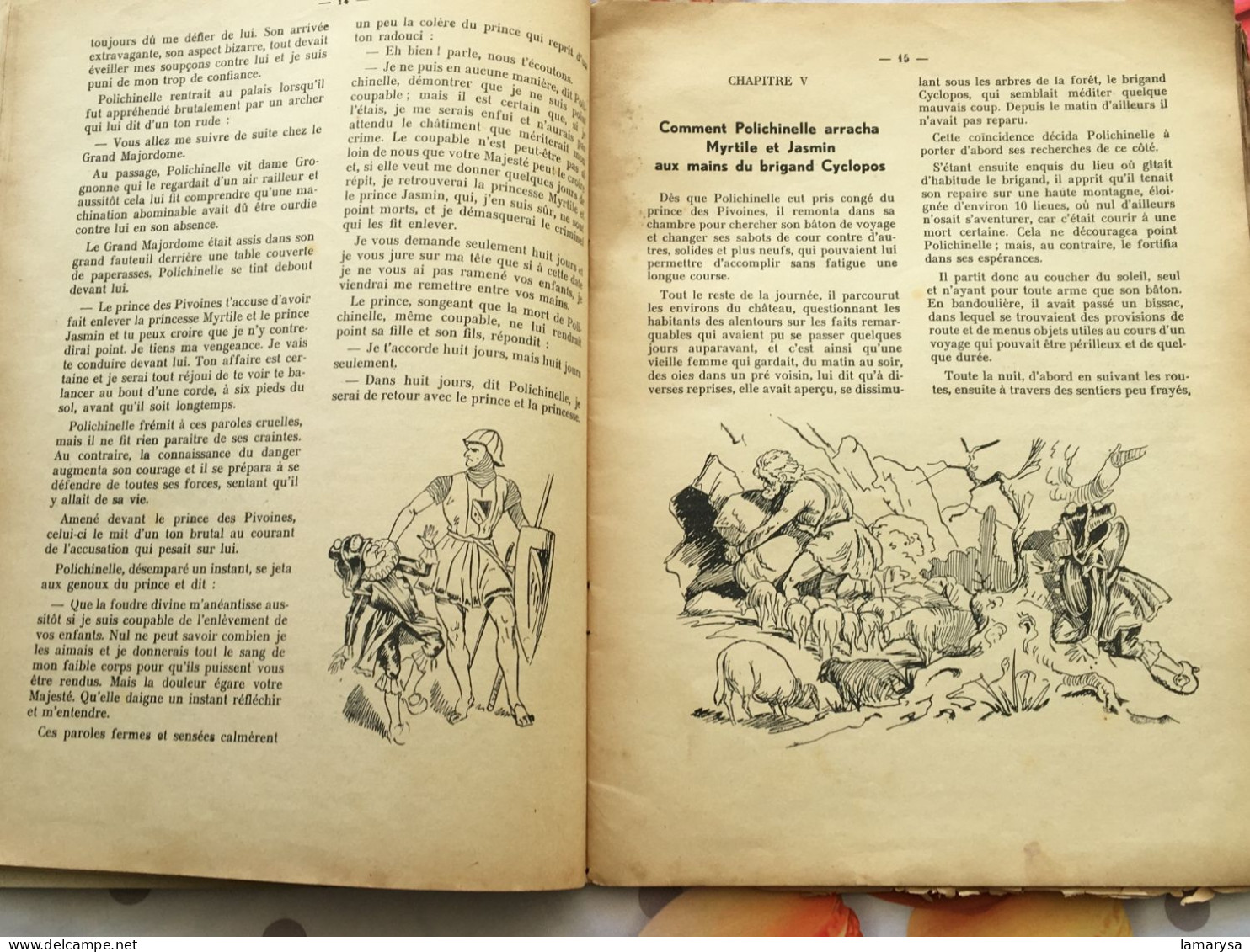 1942 Collector Les Aventures de Polichinelle Livre pour enfant de :Jacques Ribière-France Editions-revue originale   -