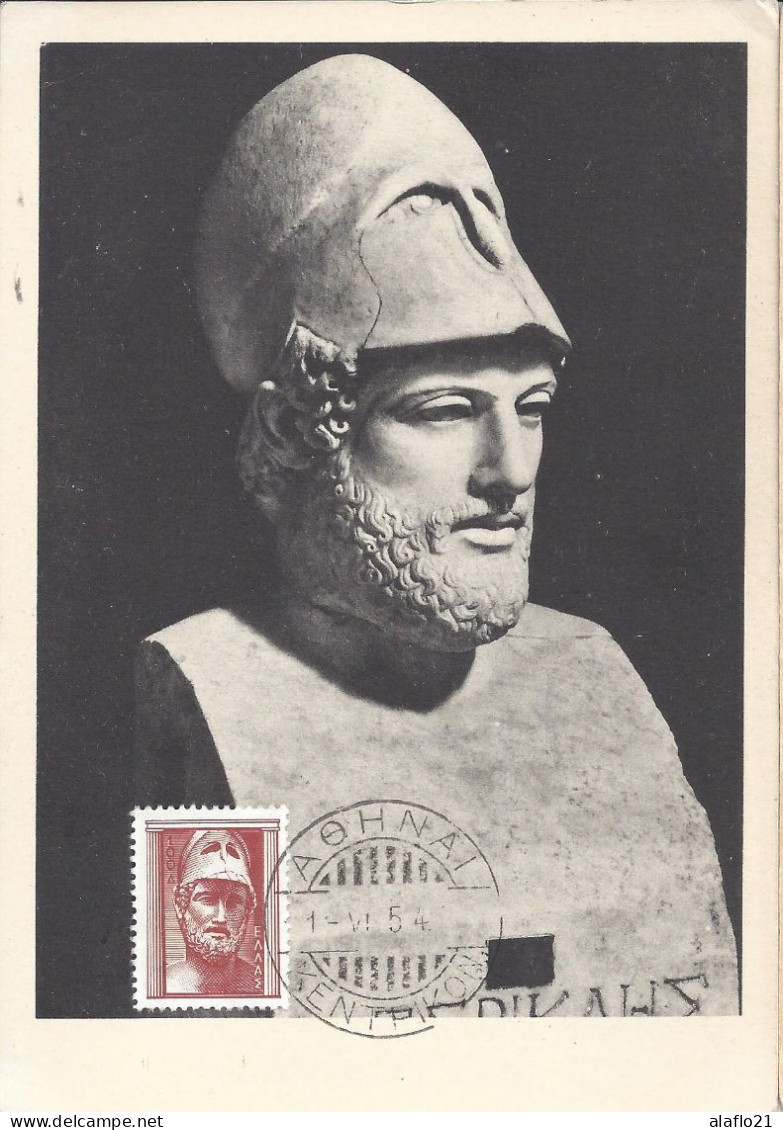 GRECE - CARTE MAXIMUM - Yvert N° 592 - PERICLES - MUSEE Du VATICAN - Année 1954 - Tarjetas – Máximo