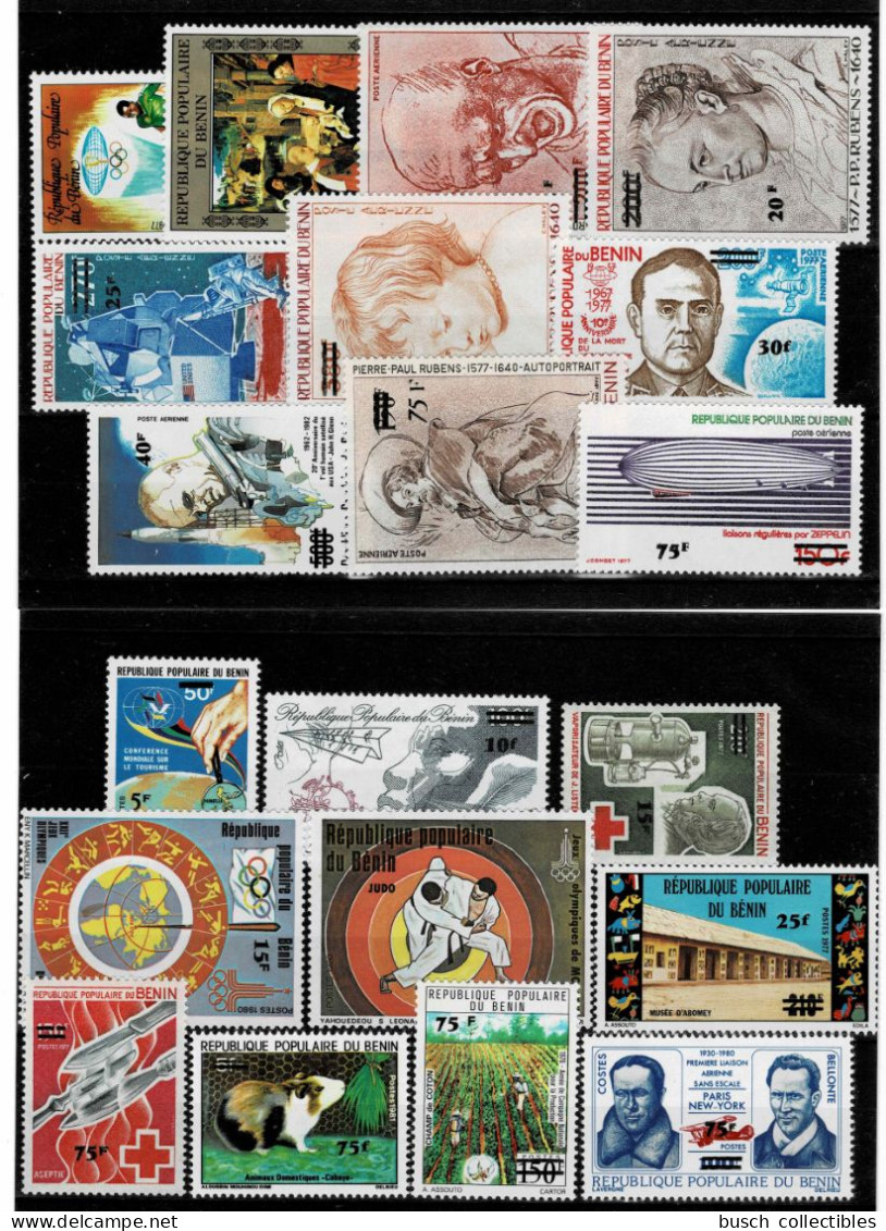 Bénin 1983 Mi. 327 - 346 Surchargé Overprint 20 Val. Olympic Games Moscow 1980 Space Art Glenn Airplane Fauna Rubens - Bénin – Dahomey (1960-...)