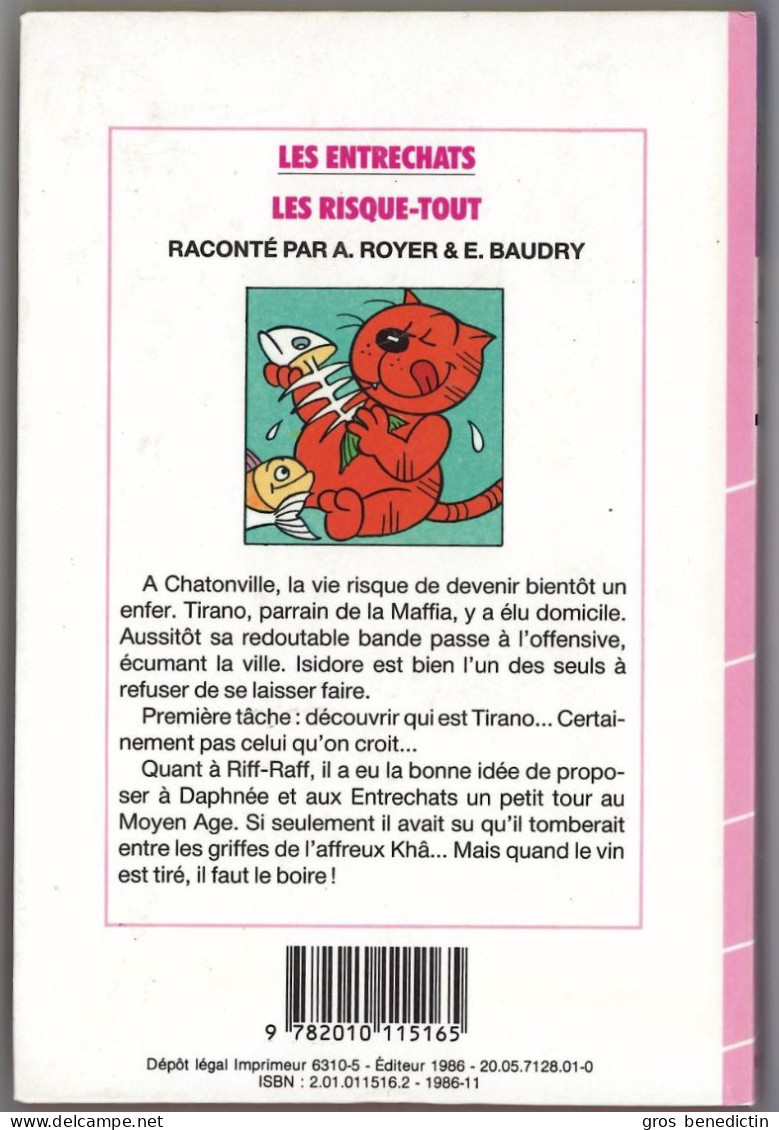 Hachette - Bibliothèque Rose - Jean Chalopin -Séries Des Entrechats - "Les Risque-tout" - 1986 - #Ben&Brose&EntCat - Bibliothèque Rose
