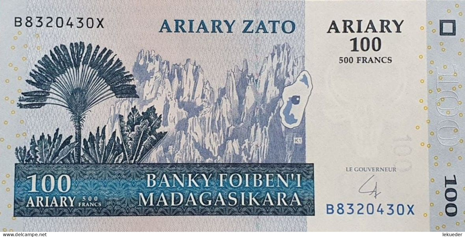 Billete De Banco De MADAGASCAR - 100 Ariary, 2004  Sin Cursar - Madagascar