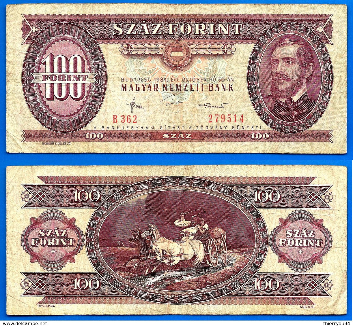 Hongrie 100 Forint 1984 Que Prix + Port Hungary Chevaux Animal Bitcoin Crypto Paypal OK - Hongrie