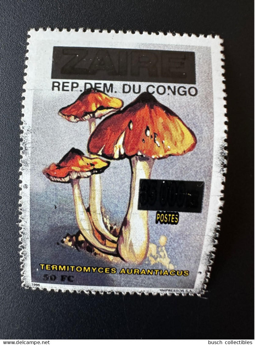 Congo Kinshasa 2000 Mi. 1529 Surchargé Overprint Zaire Termitomyces Aurantiacus Champignon Pilz Mushroom Funghi - Ungebraucht