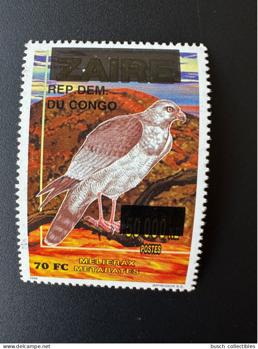 Congo Kinshasa 2000 Mi. 1530 Surchargé Overprint Zaire Melierax Metabates Oiseau Rapace Bird Of Prey Greifvogel Fauna - Águilas & Aves De Presa
