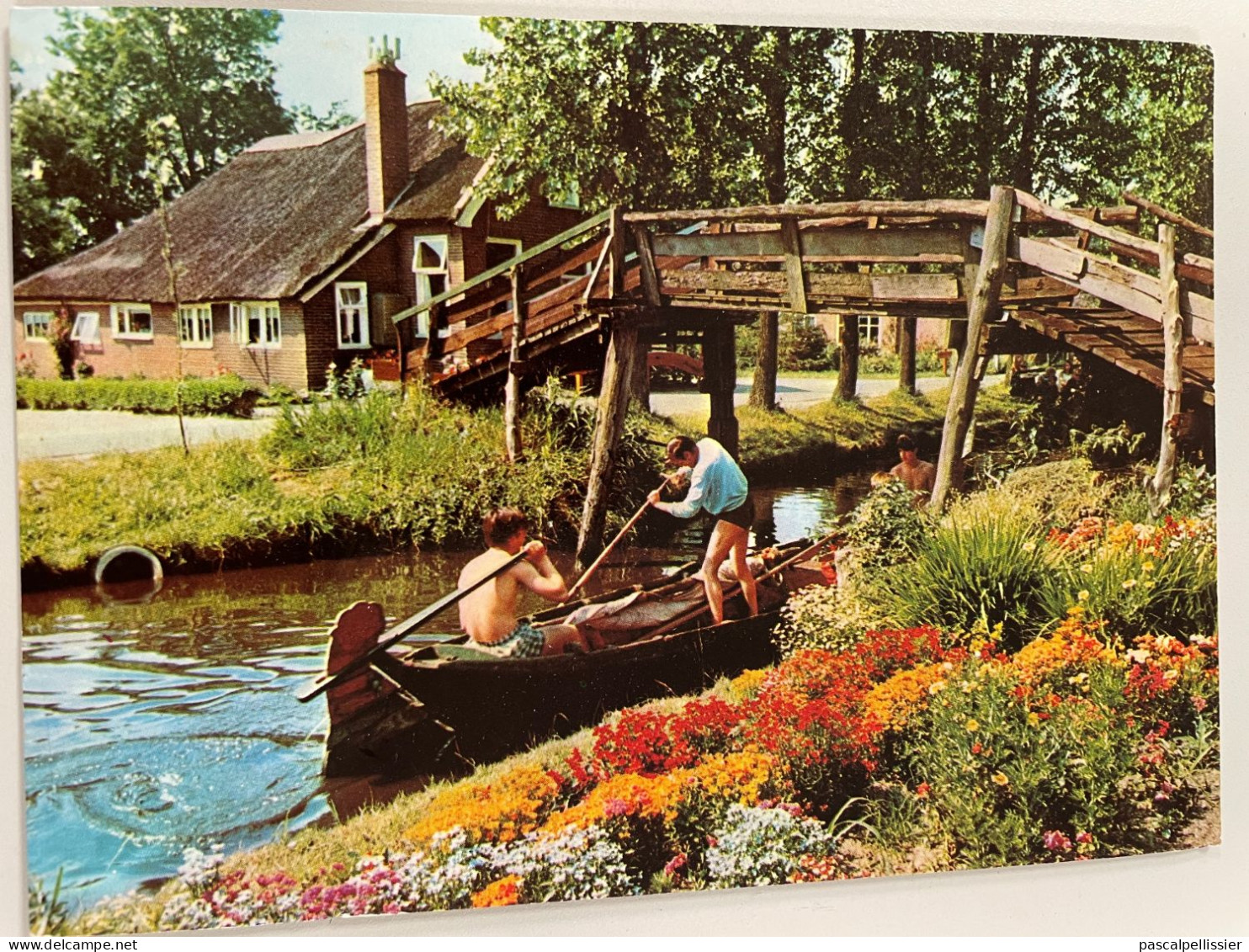 CPSM - PAYS BAS - Mooi Giethoorn - Bruggetje, Punter, Boerderij - Giethoorn