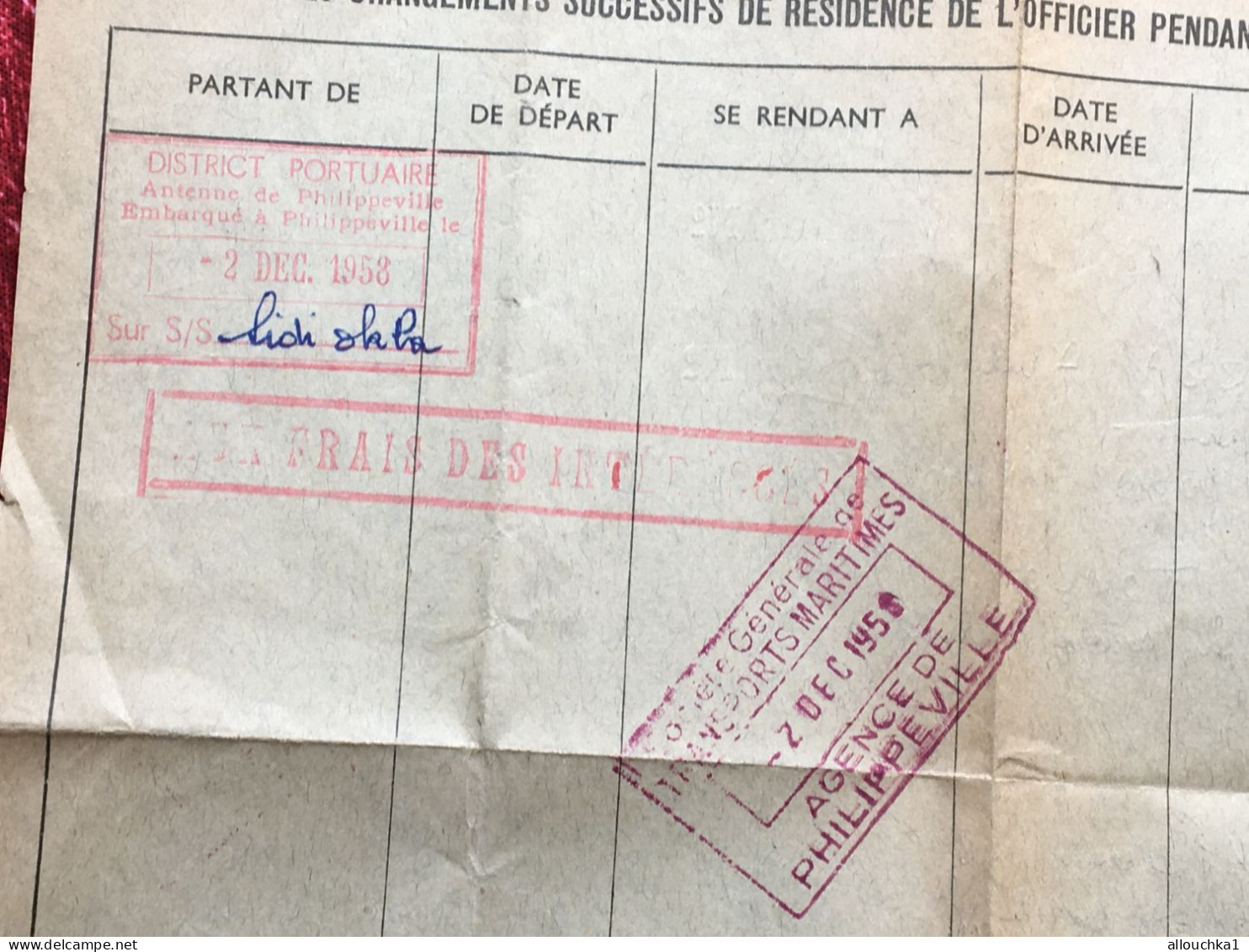 75é RIMA Guerre Officier(Cap.)Titre donnant droit Tarif militaire 15é Régiment Tirailleurs sénégalais-Militaria Document