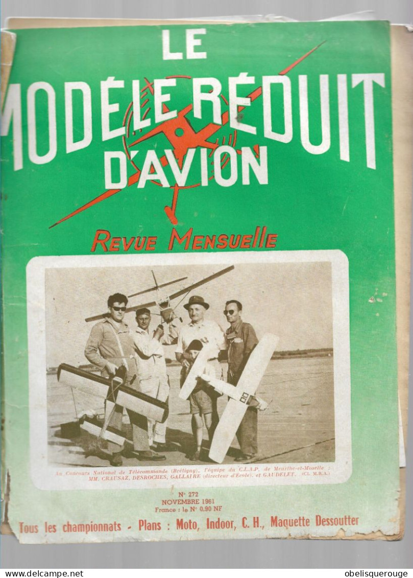 LE MODELE REDUIT D'AVION N° -272/252/282 EN 1961 ILLUSTRATIONS TOP RARE LOT DE 3 REVUES - Aviation