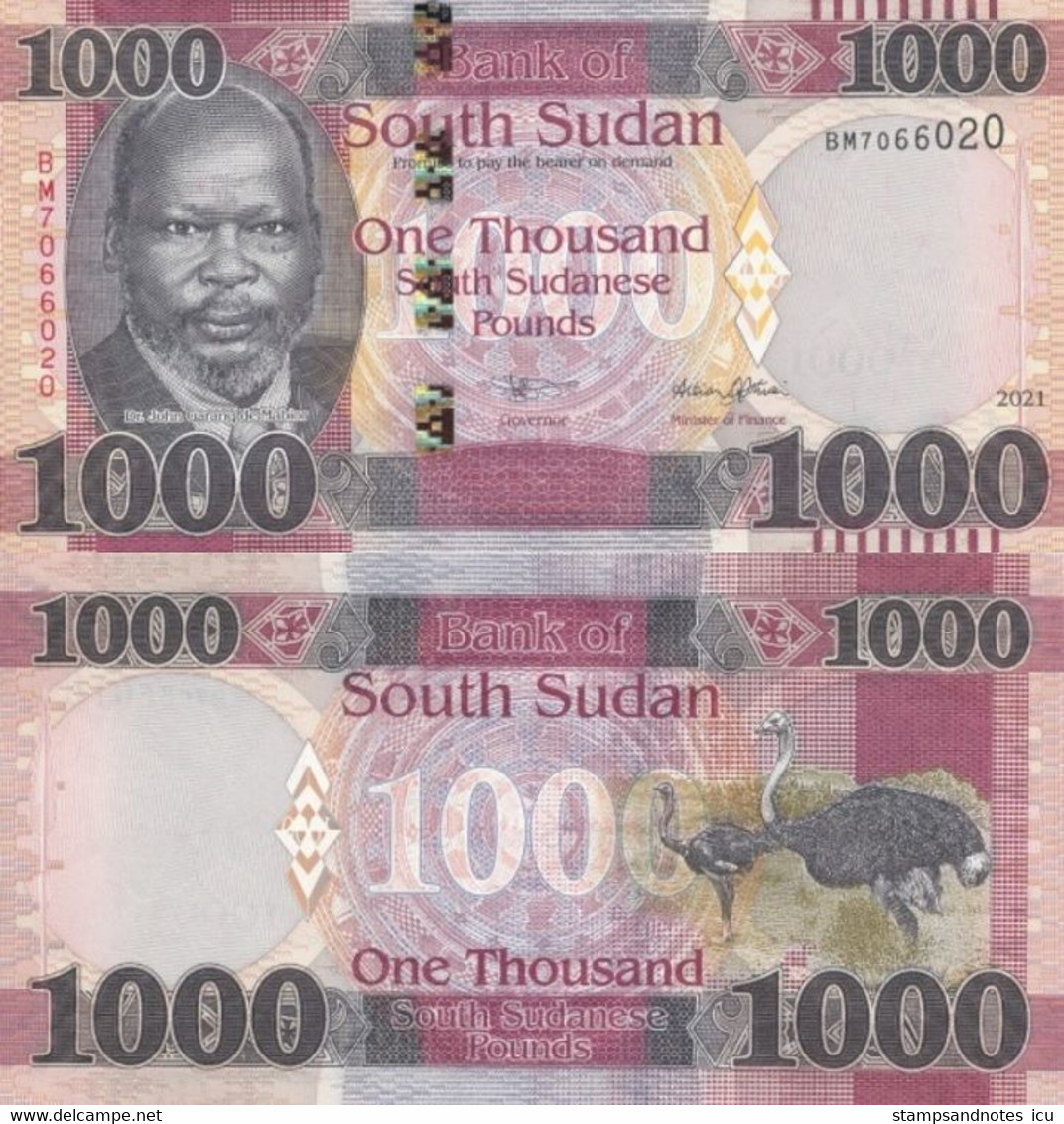 SOUTH SUDAN 1000 Pounds 2021 P W17 UNC - Sudán Del Sur
