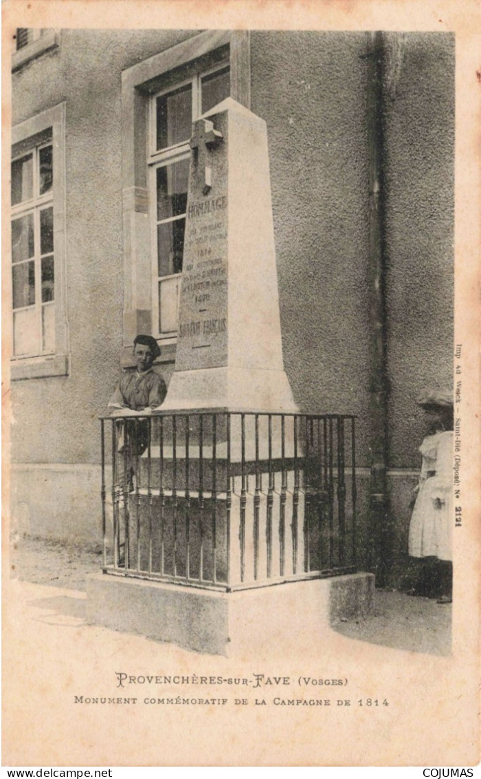 88 - PROVENCHERES SUR FAVE - S12445 - Monument Commémoratif De La Campagne De 1814 - L17 - Provencheres Sur Fave