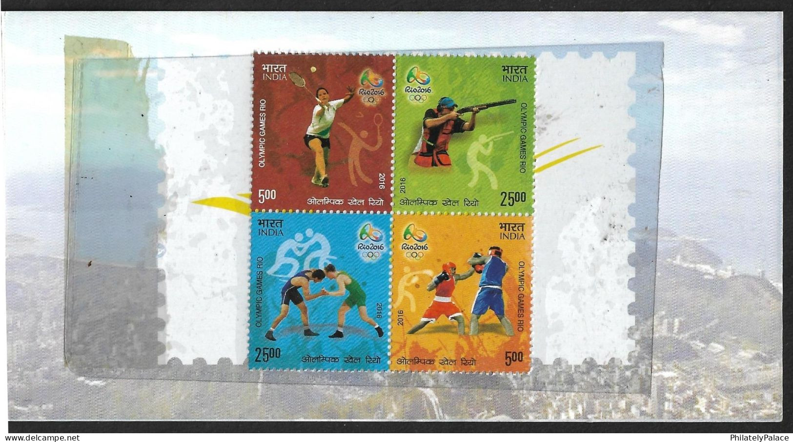 XXXI Olympic Rio Brazil, 2016 Badminton, Wrestling, Boxing,Gun Shooting,Booklet Presentation Pack 4v MNH India (**) Inde - Sommer 2016: Rio De Janeiro