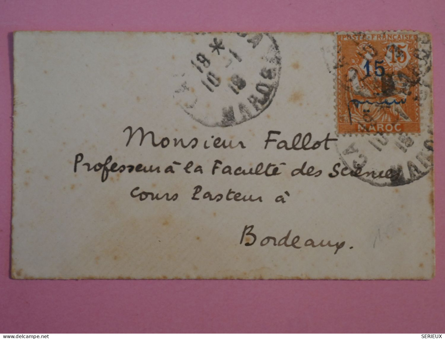 AX20  MAROC    BELLE LETTRE  1919 A BORDEAUX FRANCE +  AFFR. INTERESSANT+ + - Covers & Documents