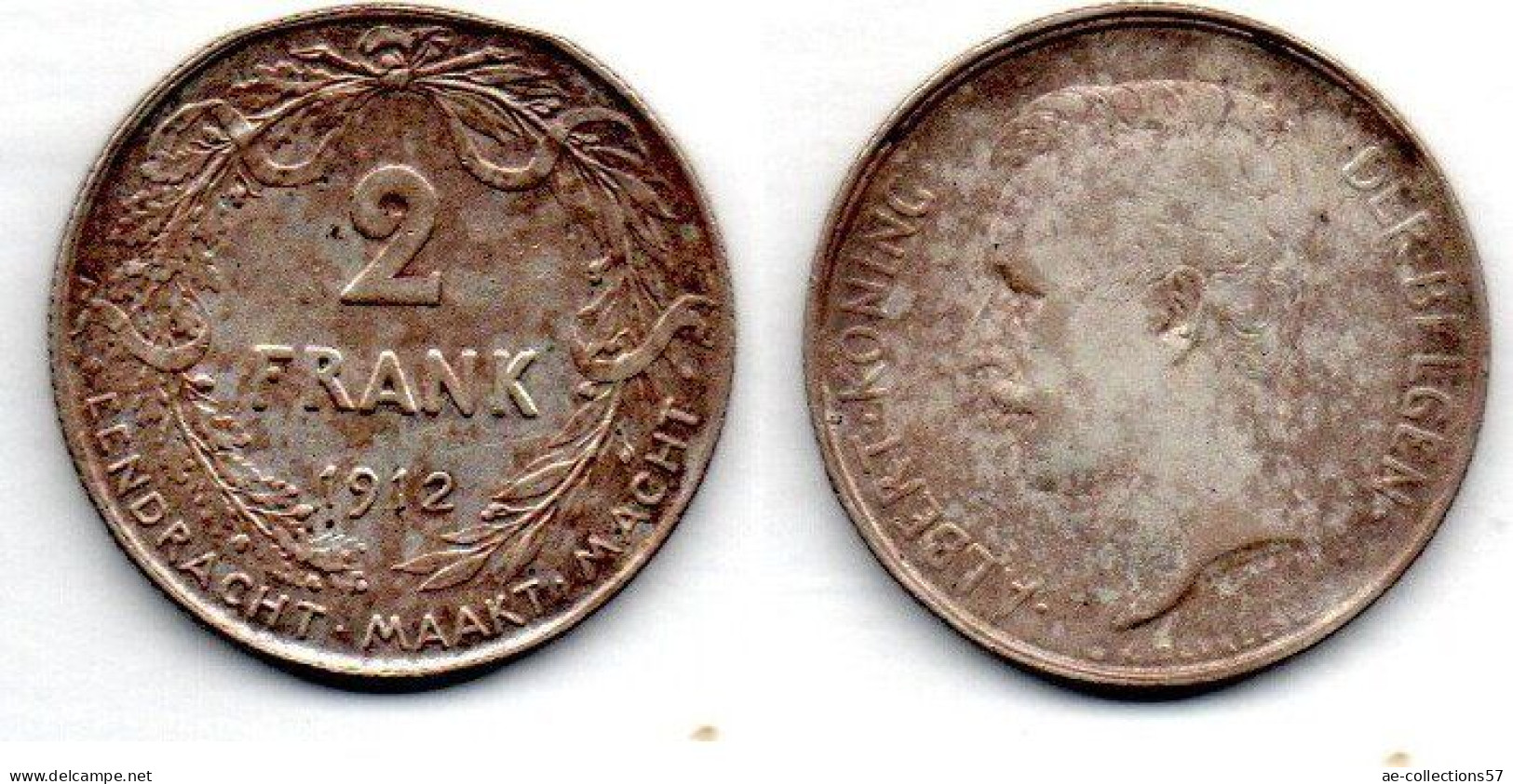 MA 21623 /  Belgique - Belgien - Belgium 2 Francs 1912 TTB - 2 Francs