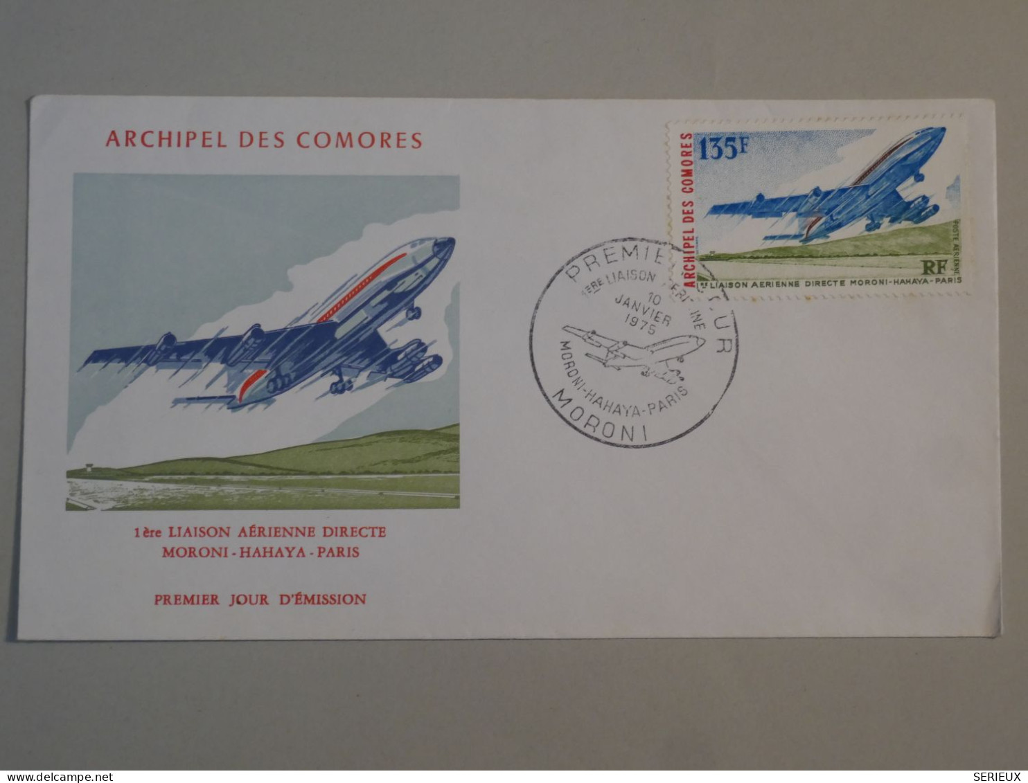 AX20  COMORES  BELLE  CARTE FDC 1975  MORONI    .FRANCE +PA N°65+  AFFR. PLAISANT+ + - Covers & Documents