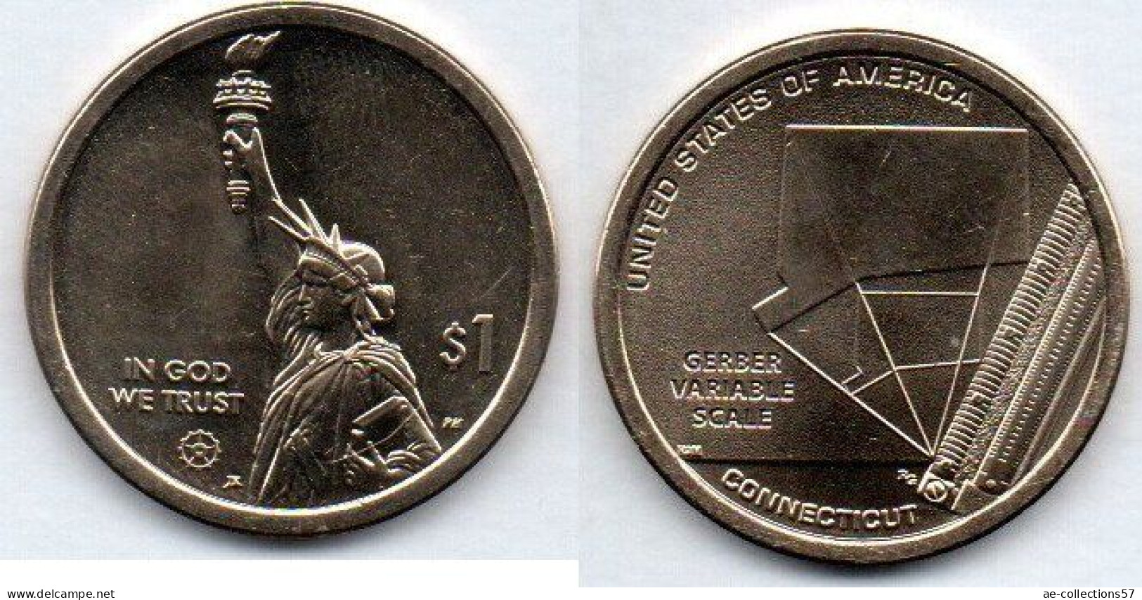 MA 21667 /  USA 1 Dollar Connecticut - Gerber Variable Scale SPL - Commemoratifs