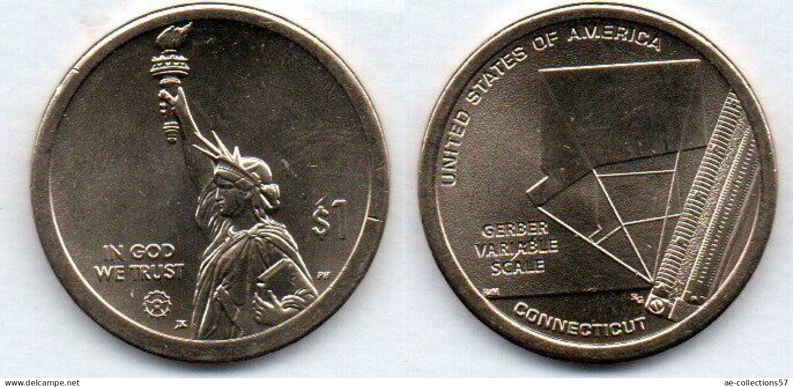 MA 21670 /  USA 1 Dollar Connecticut - Gerber Variable Scale SPL - Commemoratives