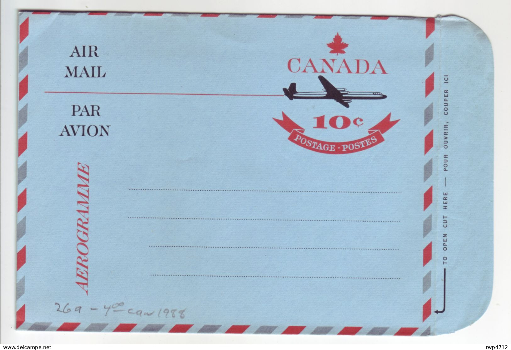 CANADA     Aerogramme  10c - Airmail