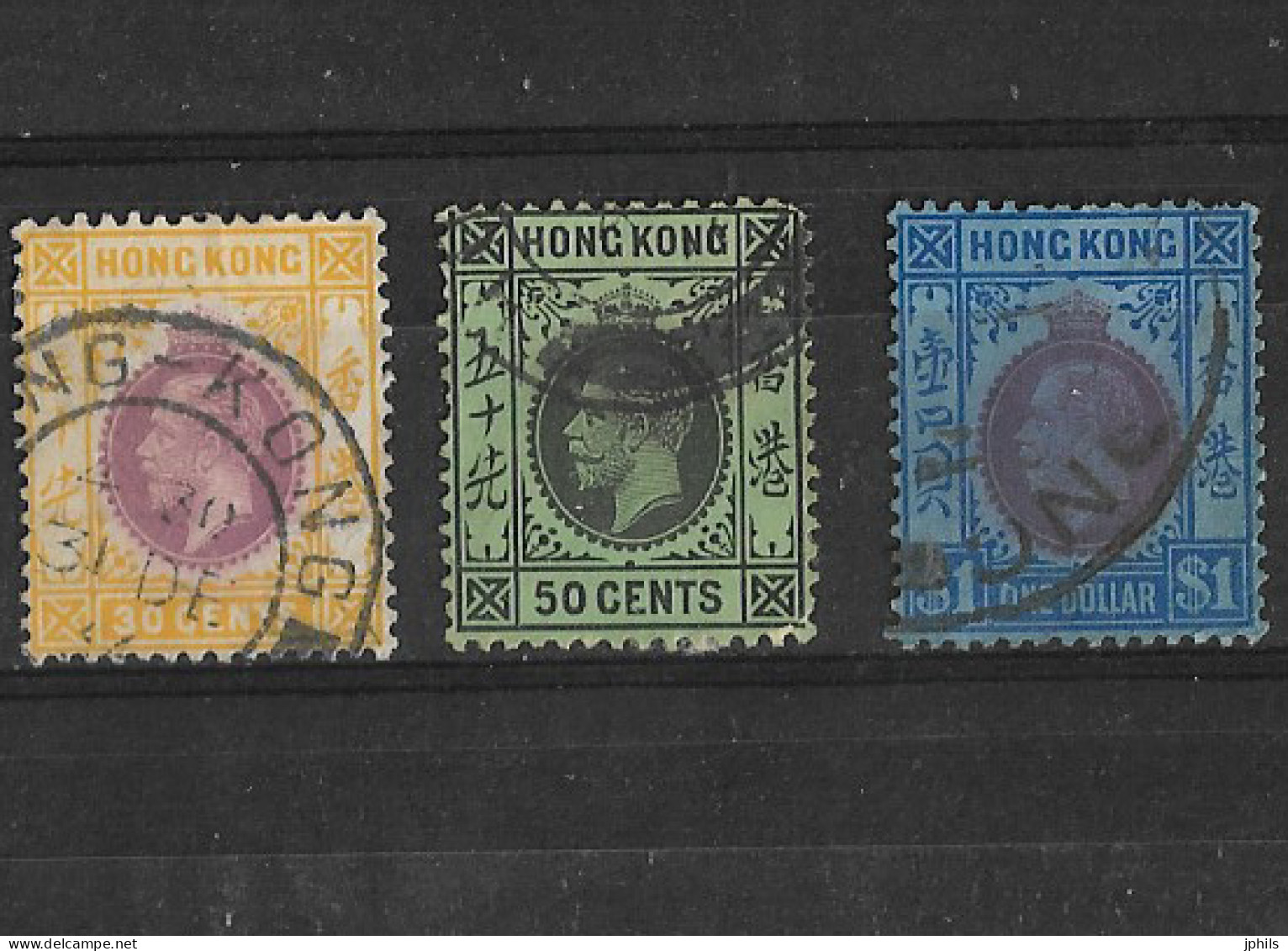 CHINE HONG KONG 1912 30 CENTS 50 CENTS 1 $ - Usados