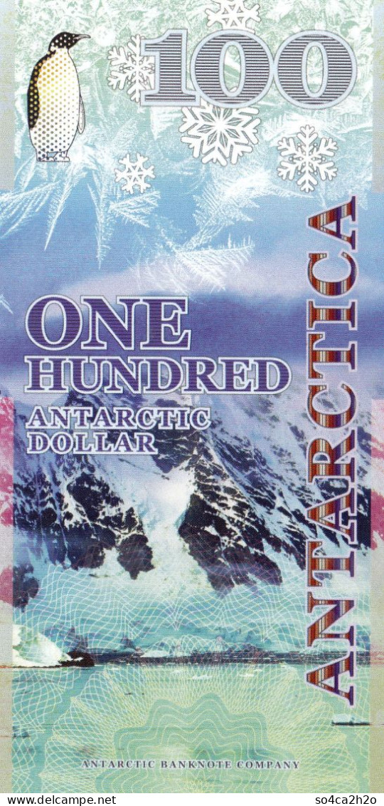 Antarctica 100 Dollars 14 Décembre 2020 Baleine UNC  POLYMER  Emission Privée - Specimen