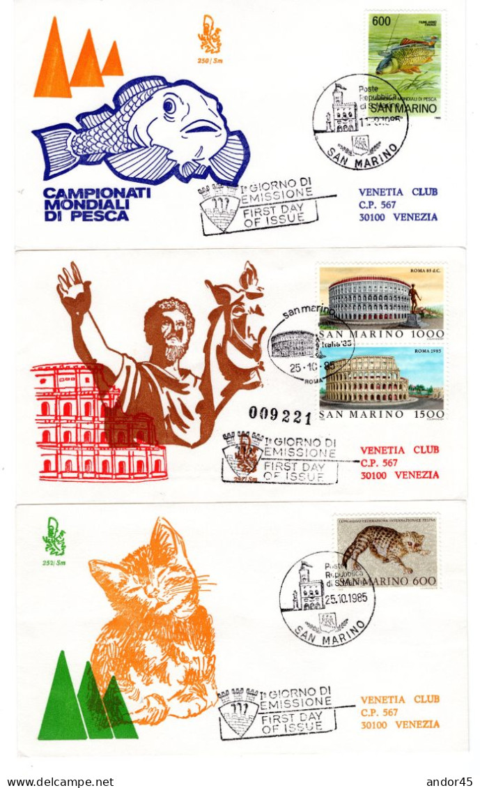 1985 ANNATA COMPLETA SU FDC VENEZIA SASS 1154-1175  Cv -------- - Cartas & Documentos