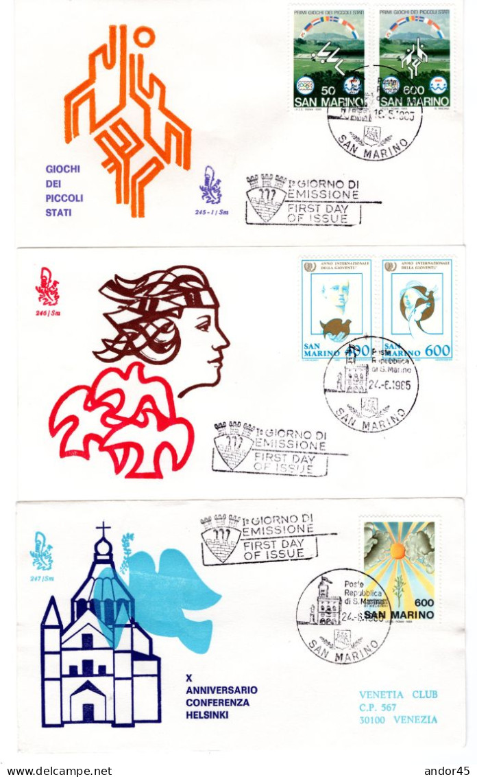 1985 ANNATA COMPLETA SU FDC VENEZIA SASS 1154-1175  Cv -------- - Lettres & Documents