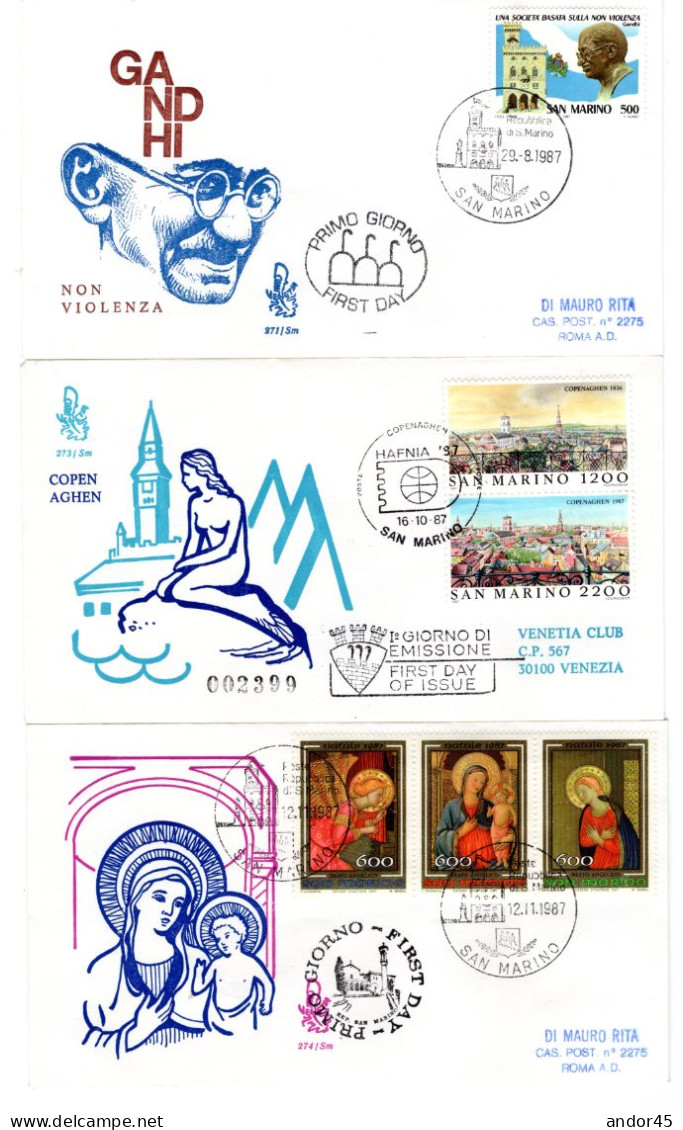 1987 ANNATA COMPLETA SU FDC VENEZIA SASS 1195-1220 ESCLUSA LA SERIE SASS 1203-12  Cv -------- - Covers & Documents