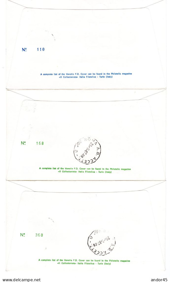 1987 ANNATA COMPLETA SU FDC VENEZIA SASS 1195-1220 ESCLUSA LA SERIE SASS 1203-12  Cv -------- - Lettres & Documents