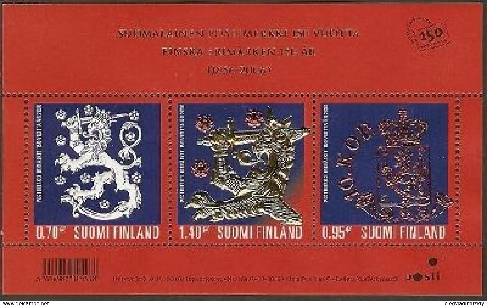 Finland 2006 First Stamps 150 Ann Gold Folio Block Mint - Timbres