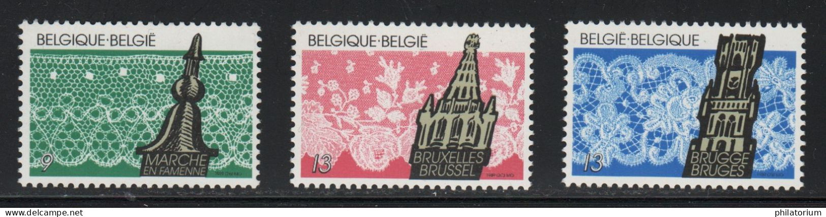 Belgique, Belgie, Yvert ** 2315, 2316, 2317, Broderie; Marche, Bruxelles, Brugge - Autres & Non Classés