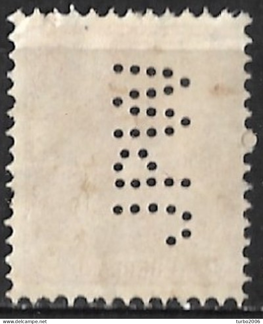 Perfin J P W (J.P. Wyers Industrie-en Handelsonderneming Te Amsterdam) In 5 Cent Rood Kon. Wilhelmina NVPH 60 - Gezähnt (perforiert)