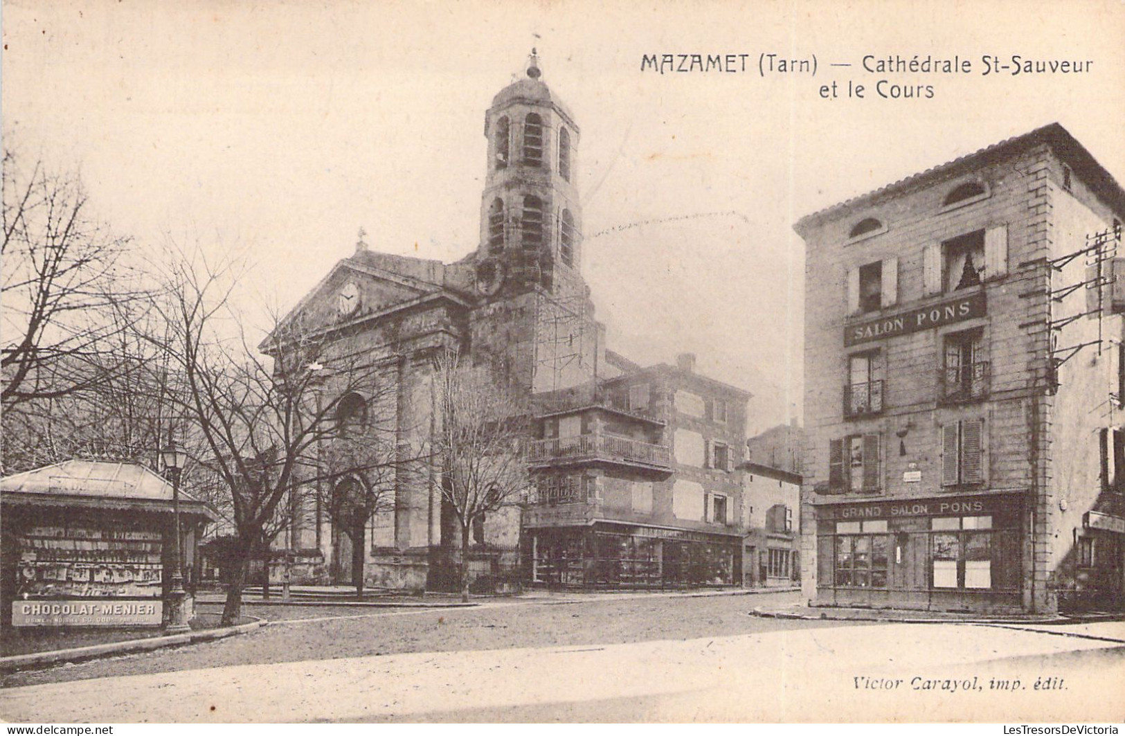 FRANCE - 81 - MAZAMET - Cathédrale St Sauveur Et Le Cours - Edit Victor Carayol - Carte Postale Ancienne - Mazamet